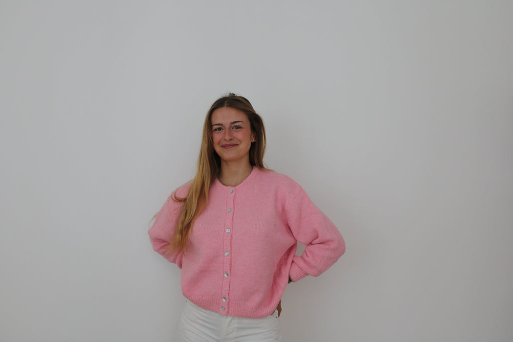 Gilet en laine rose
