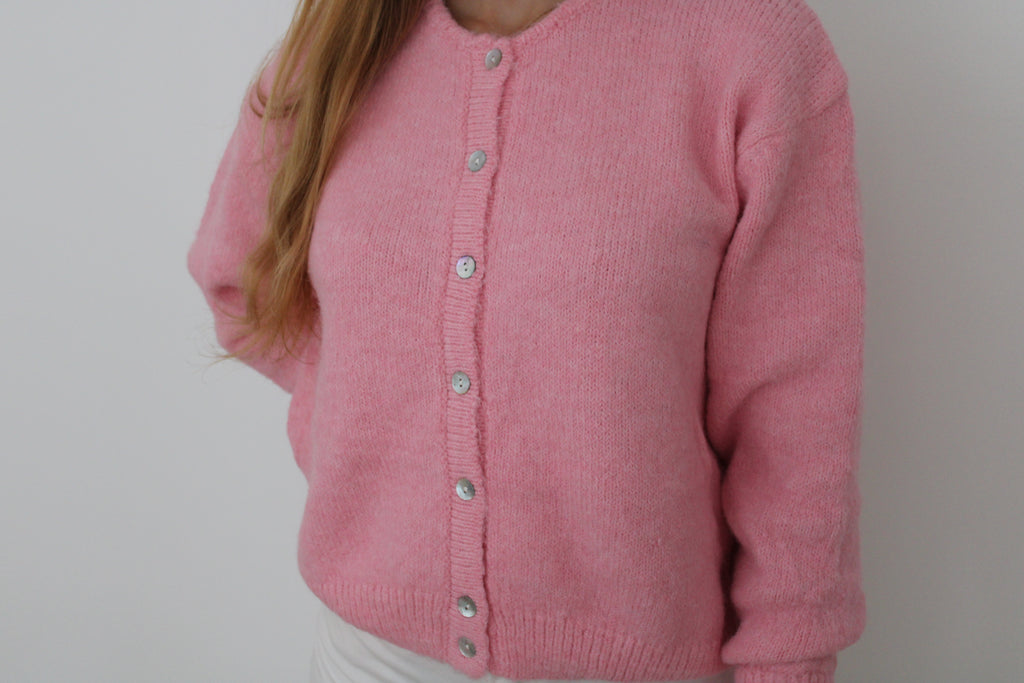 Gilet en laine rose
