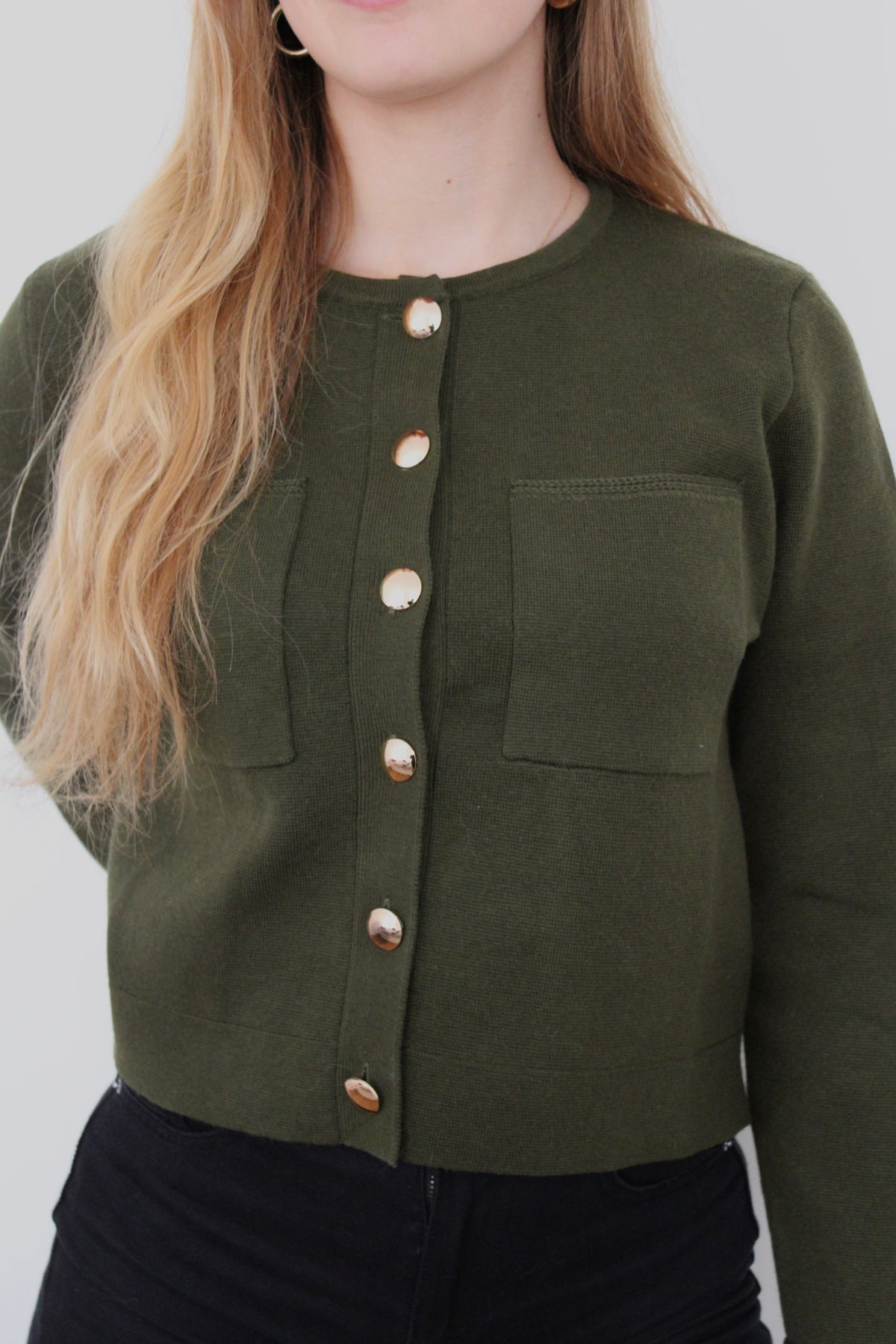 Veste à boutons kaki