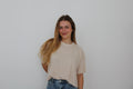 Pull manches courtes beige