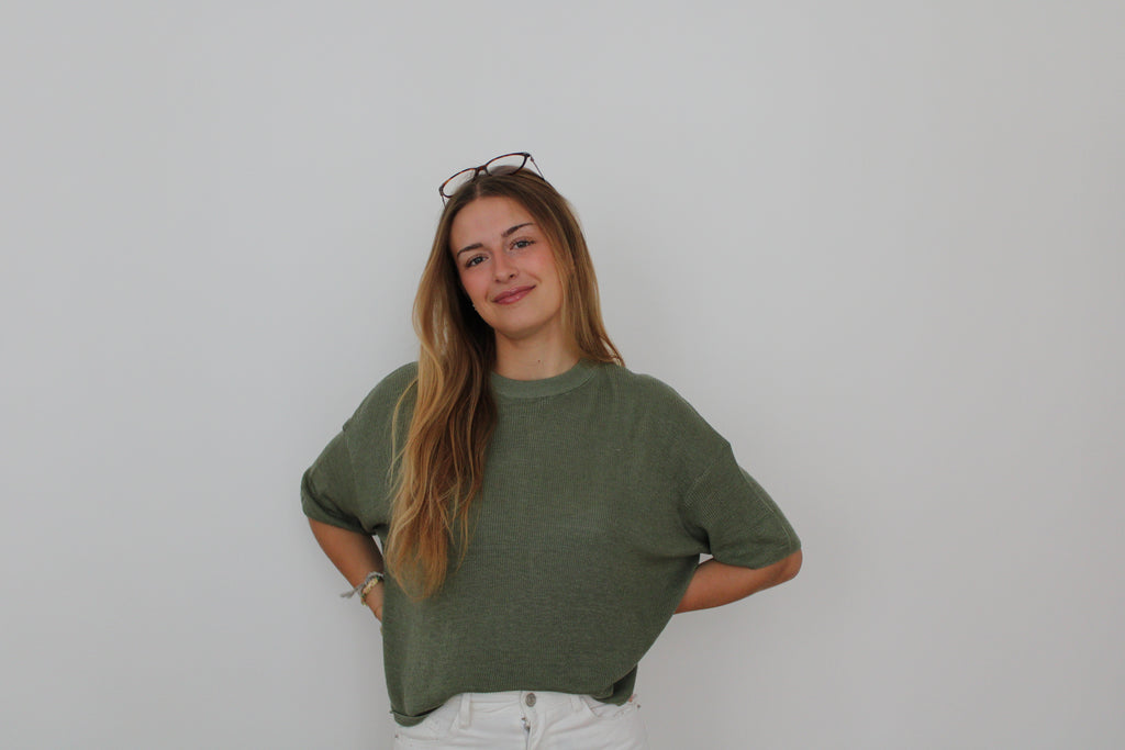 Pull manches courtes kaki