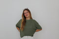 Pull manches courtes kaki
