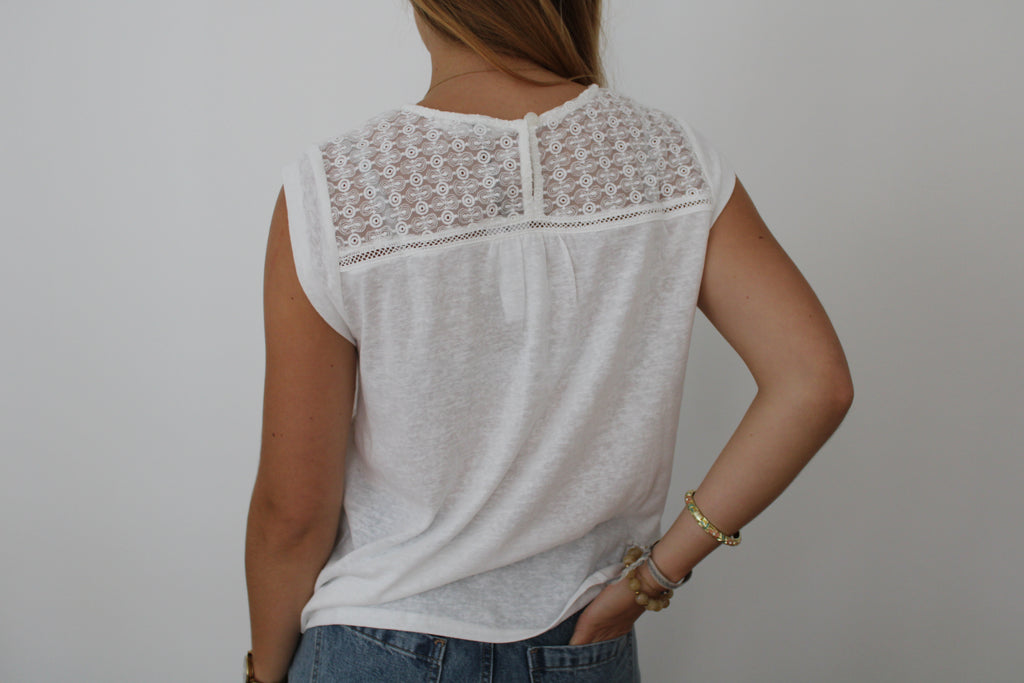 Haut dentelle blanc