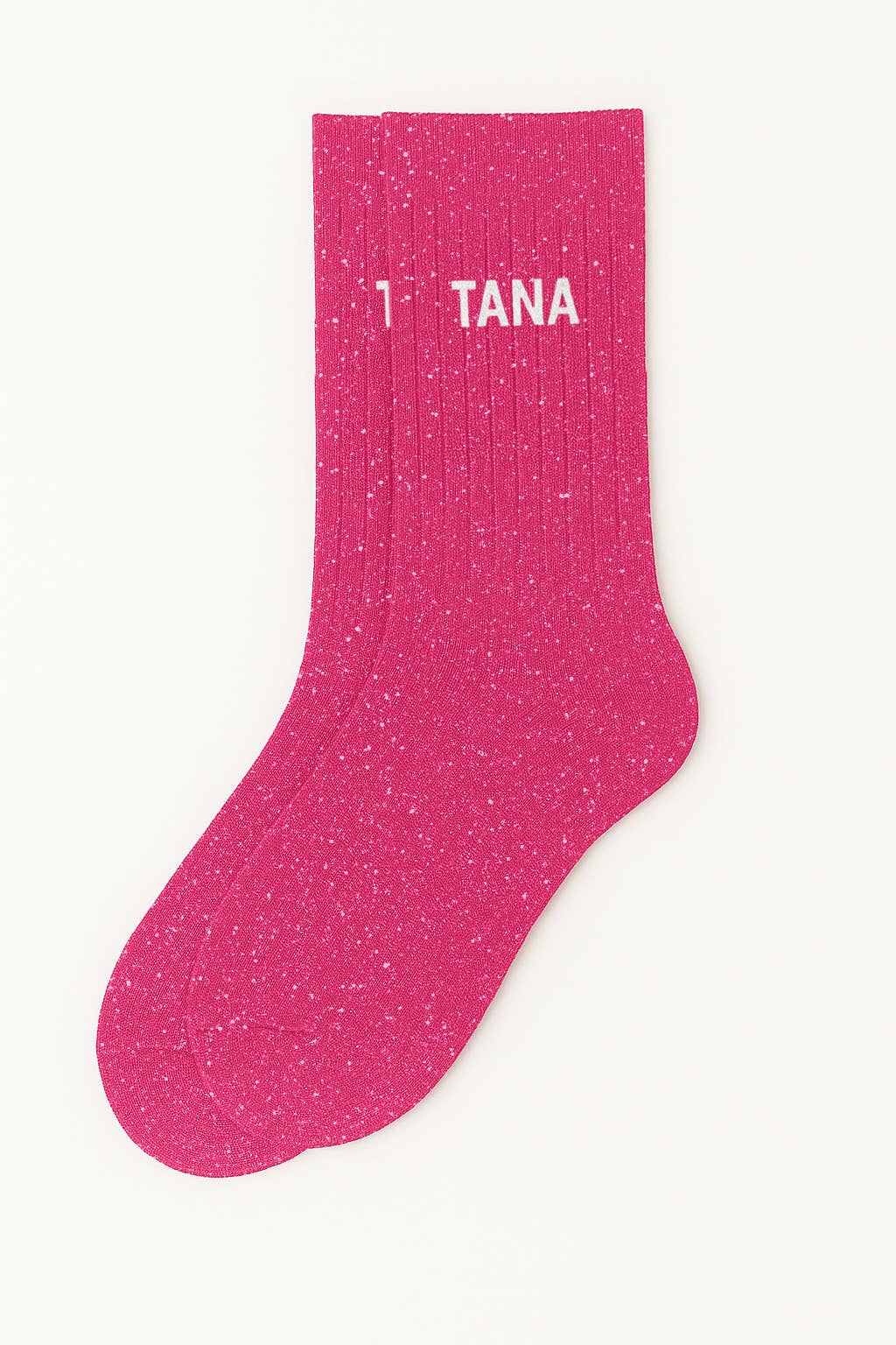 Chaussettes à Paillettes à Message "Tana" Fuschia