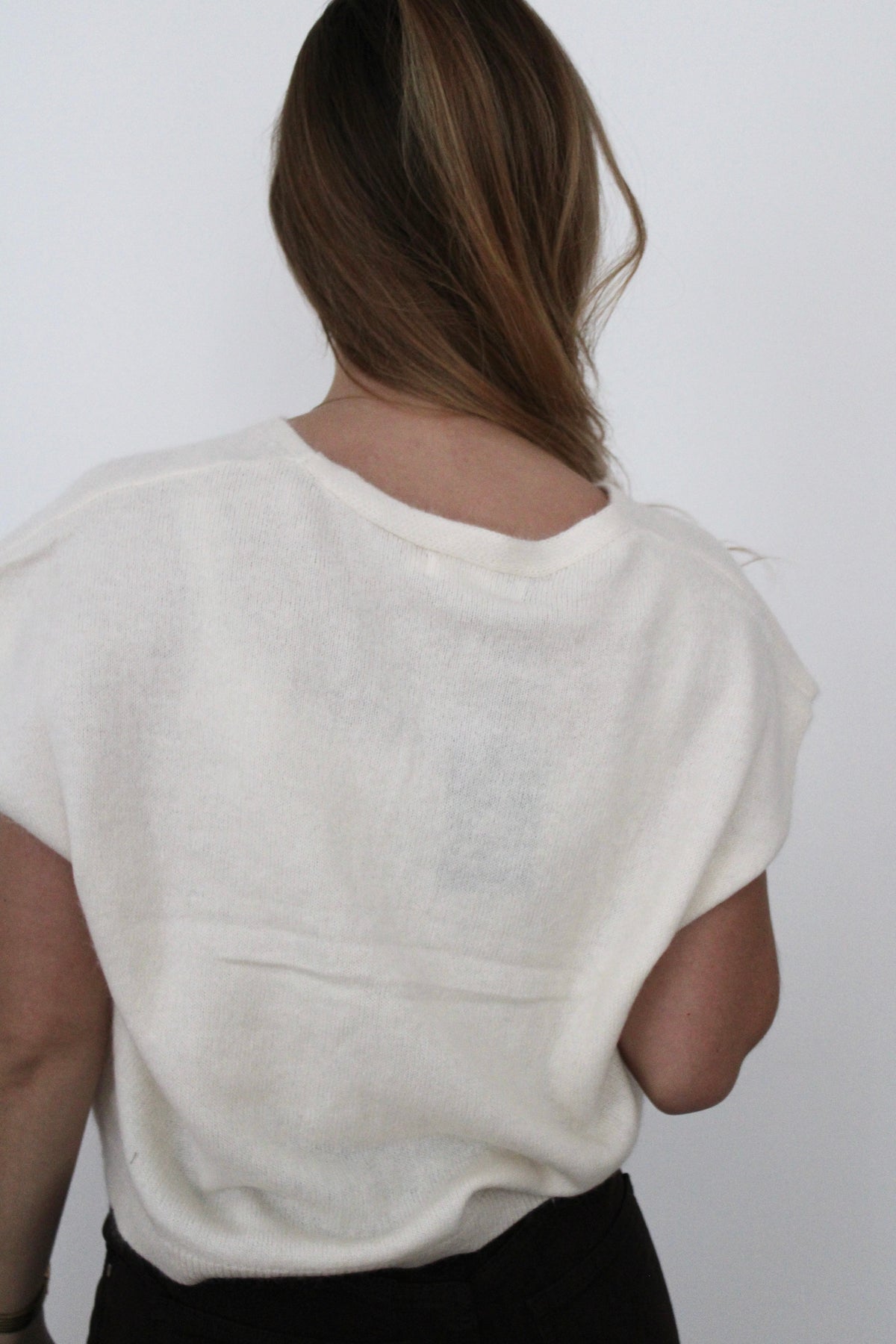 Gilet manches courtes beige