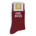 Chaussettes à Paillettes à Message "Girl Boss" - Cherry Pop