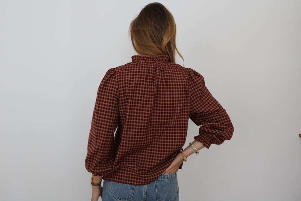 Blouse vichy rouge