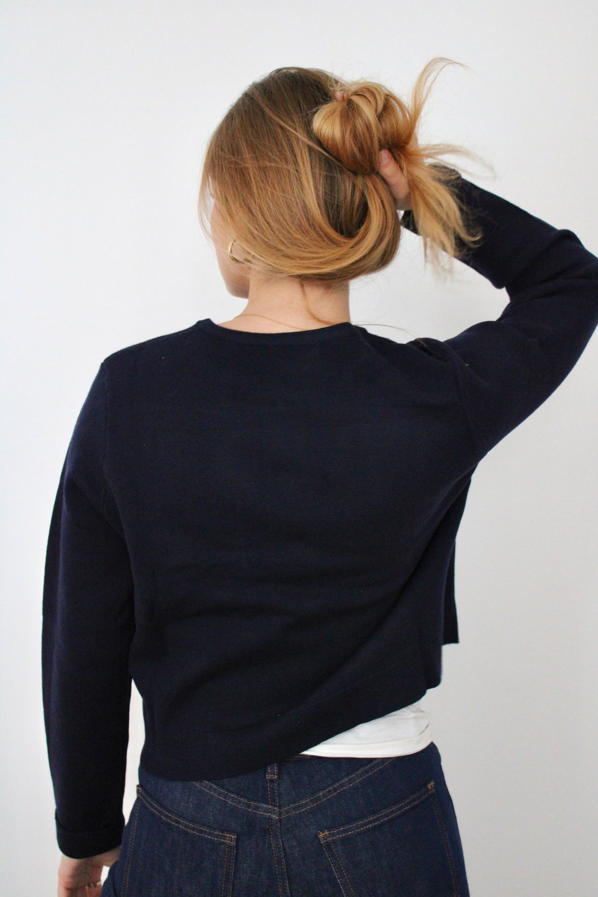 Veste à boutons bleu marine