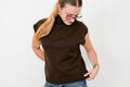 Pull sans manches col roulé marron