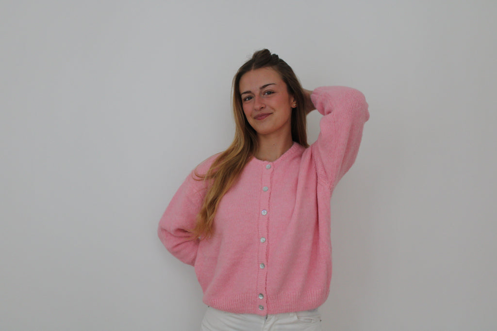 Gilet en laine rose