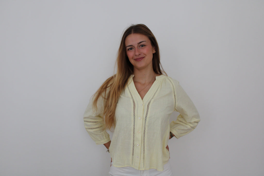 Blouse col V jaune