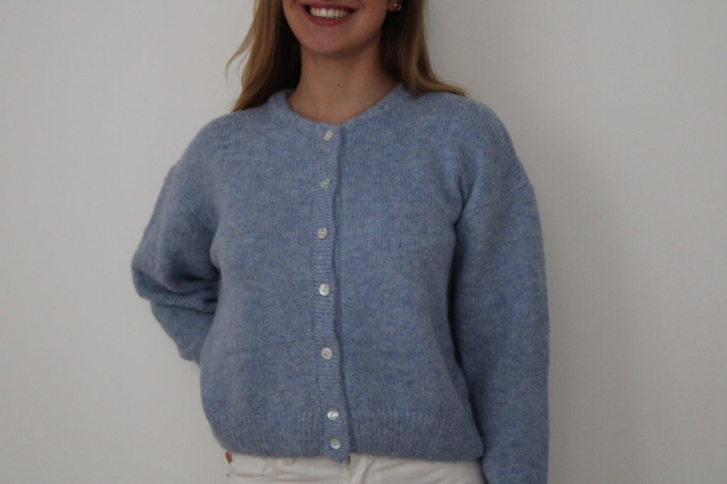 Gilet en laine bleu brume