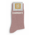 Chaussettes à Paillettes à Message "Charmante" Rose Gold