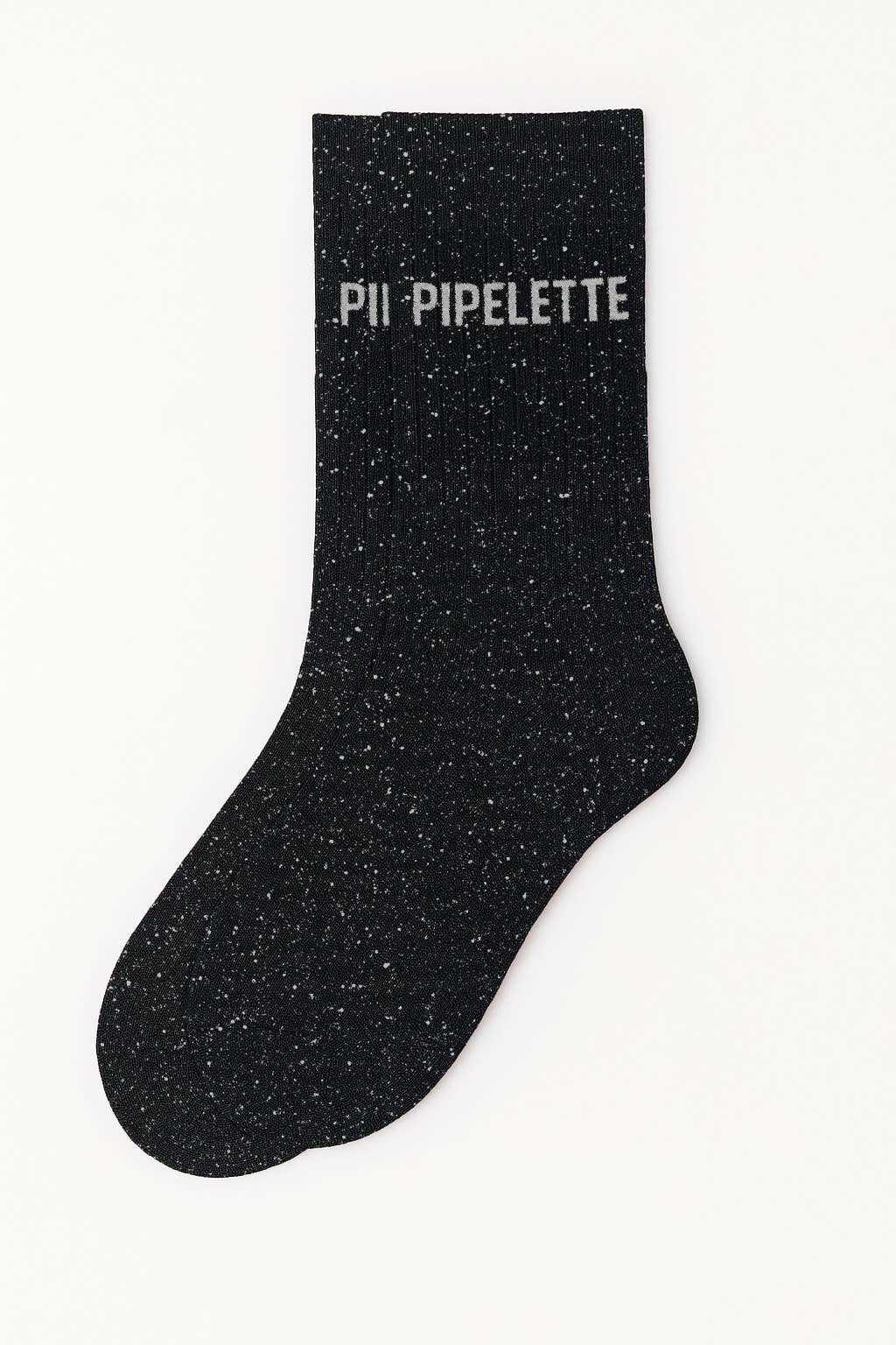 Chaussettes à Paillettes à Message "Pipelette" Noir