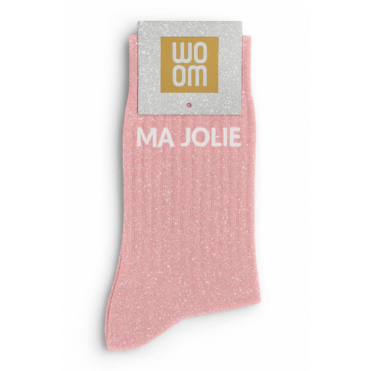 Chaussettes à Paillettes à Message "Ma Jolie" Rose