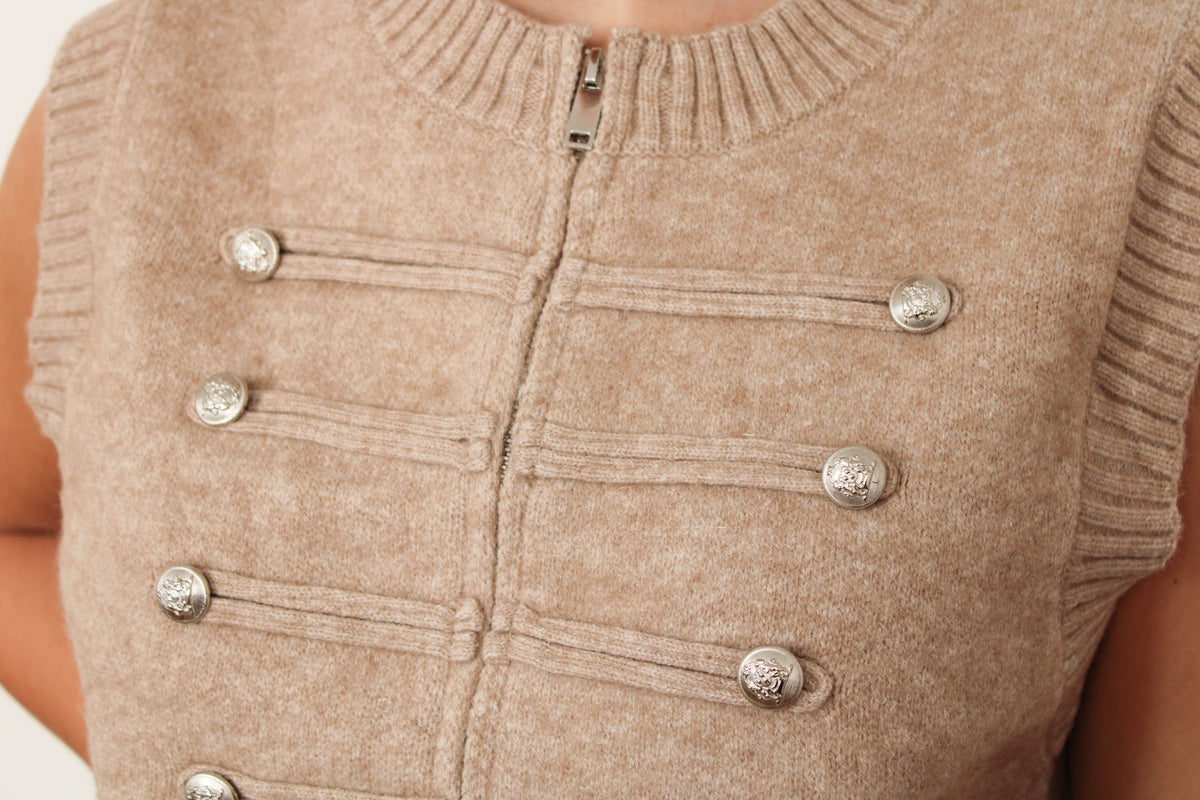 Pull/Gilet Napoléon taupe
