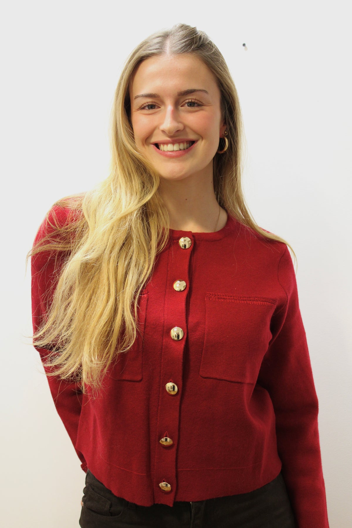Veste à boutons rouge