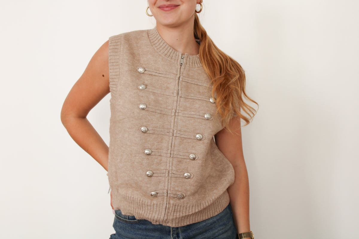 Pull/Gilet Napoléon taupe