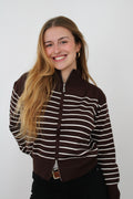 Sweat rayé marron