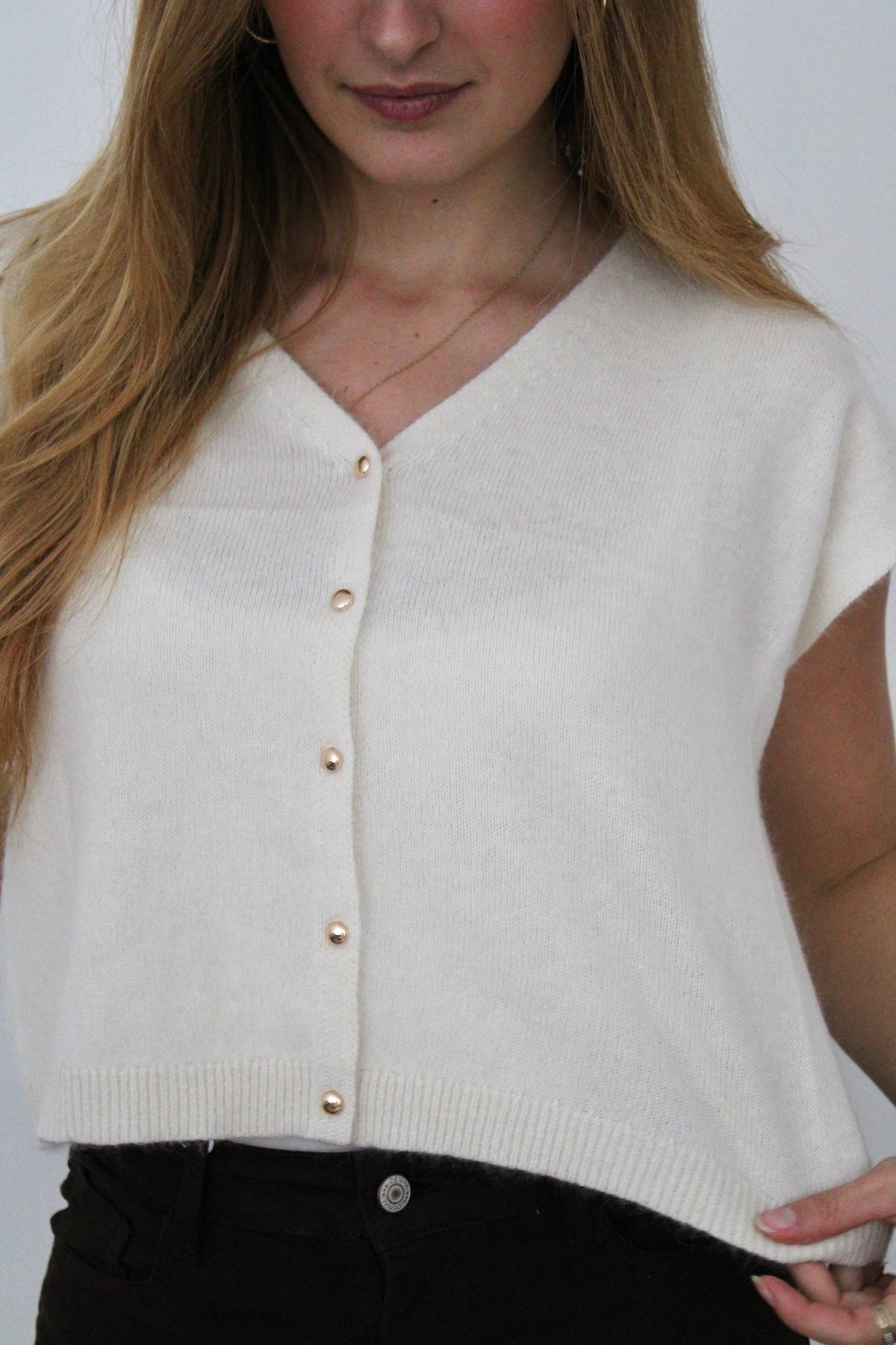 Gilet manches courtes beige