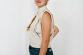 Pull épaulettes sans manches beige