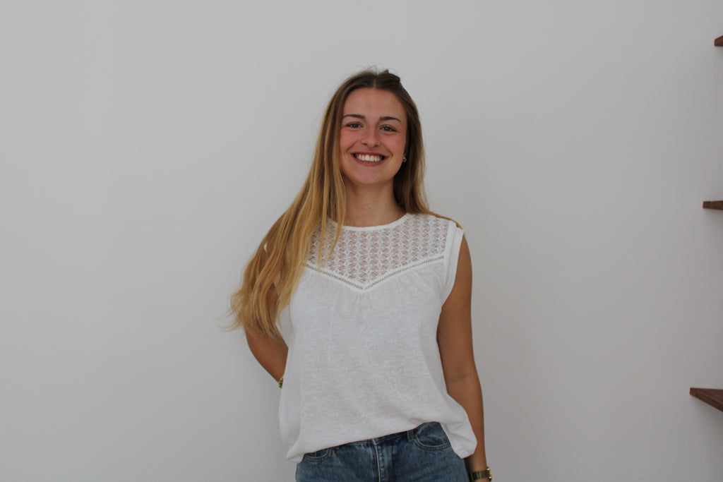 Haut dentelle blanc
