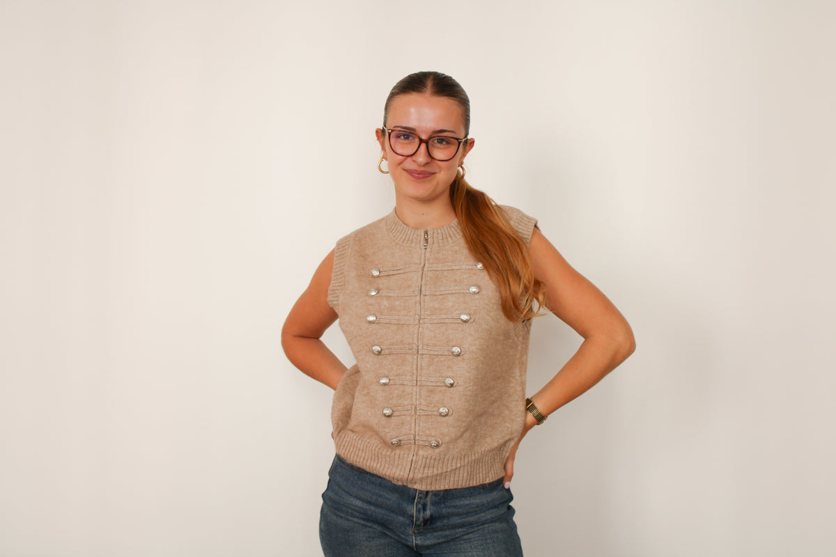 Pull/Gilet Napoléon taupe