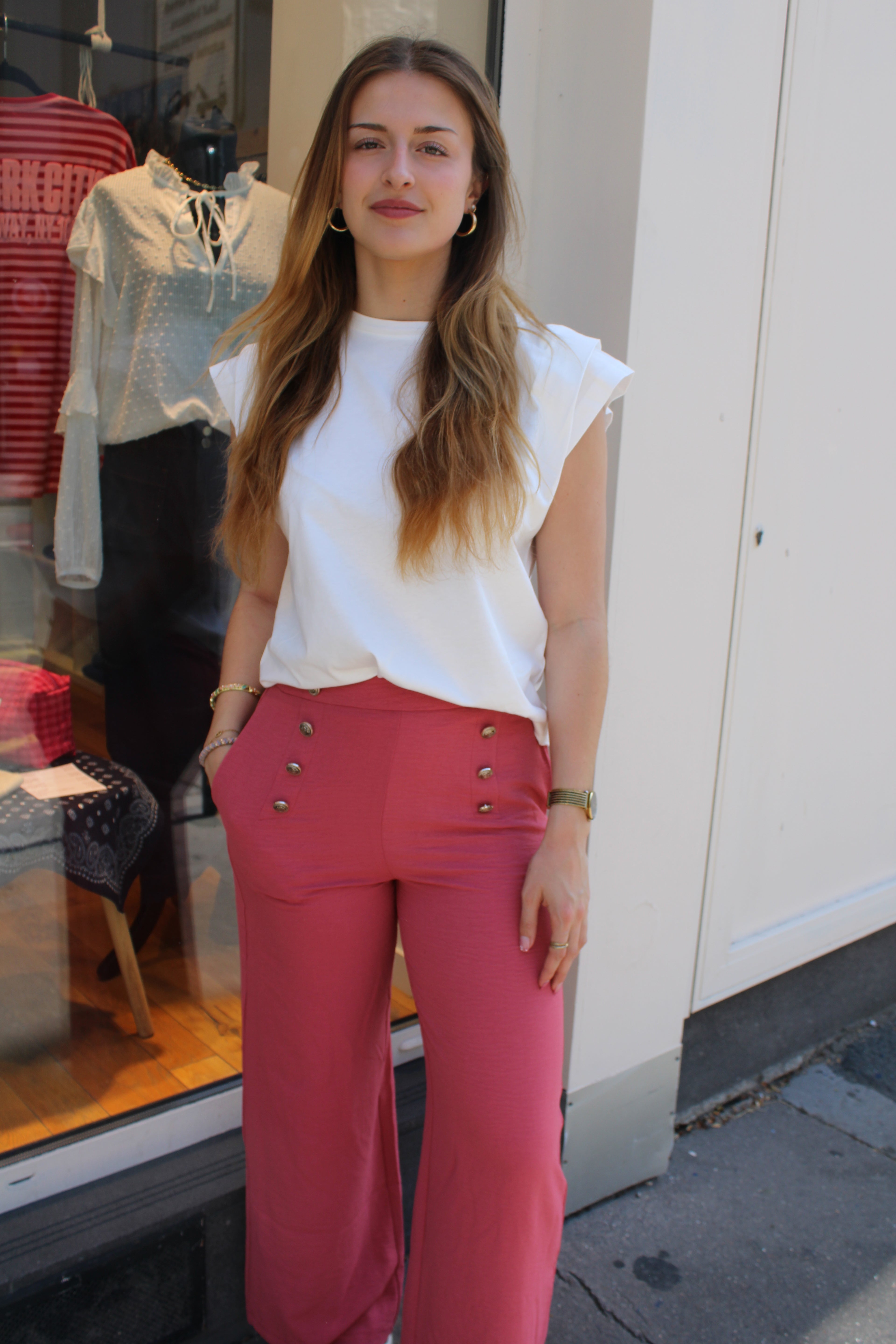 Pantalon fluide rose