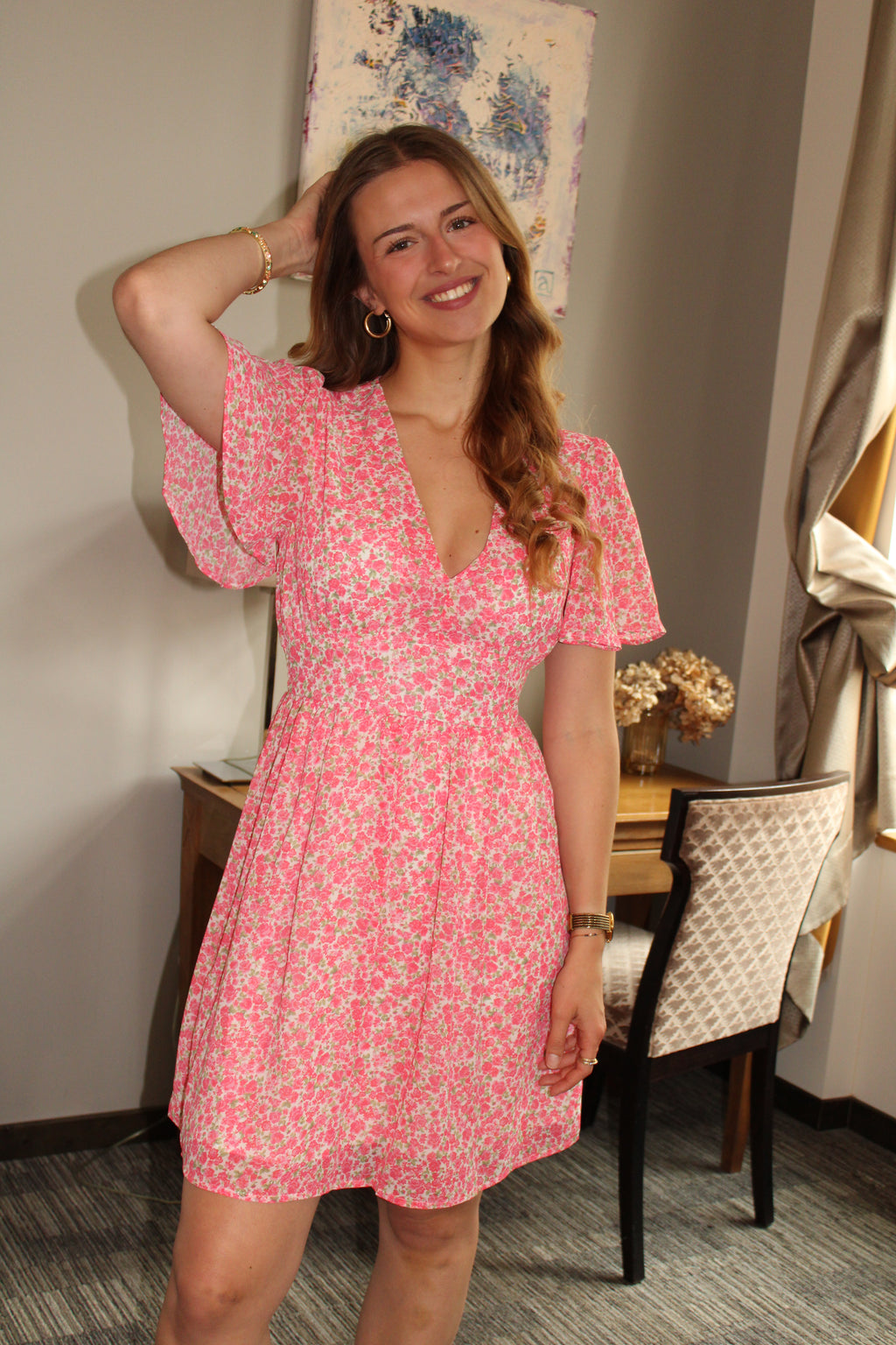Robe fleurie rose