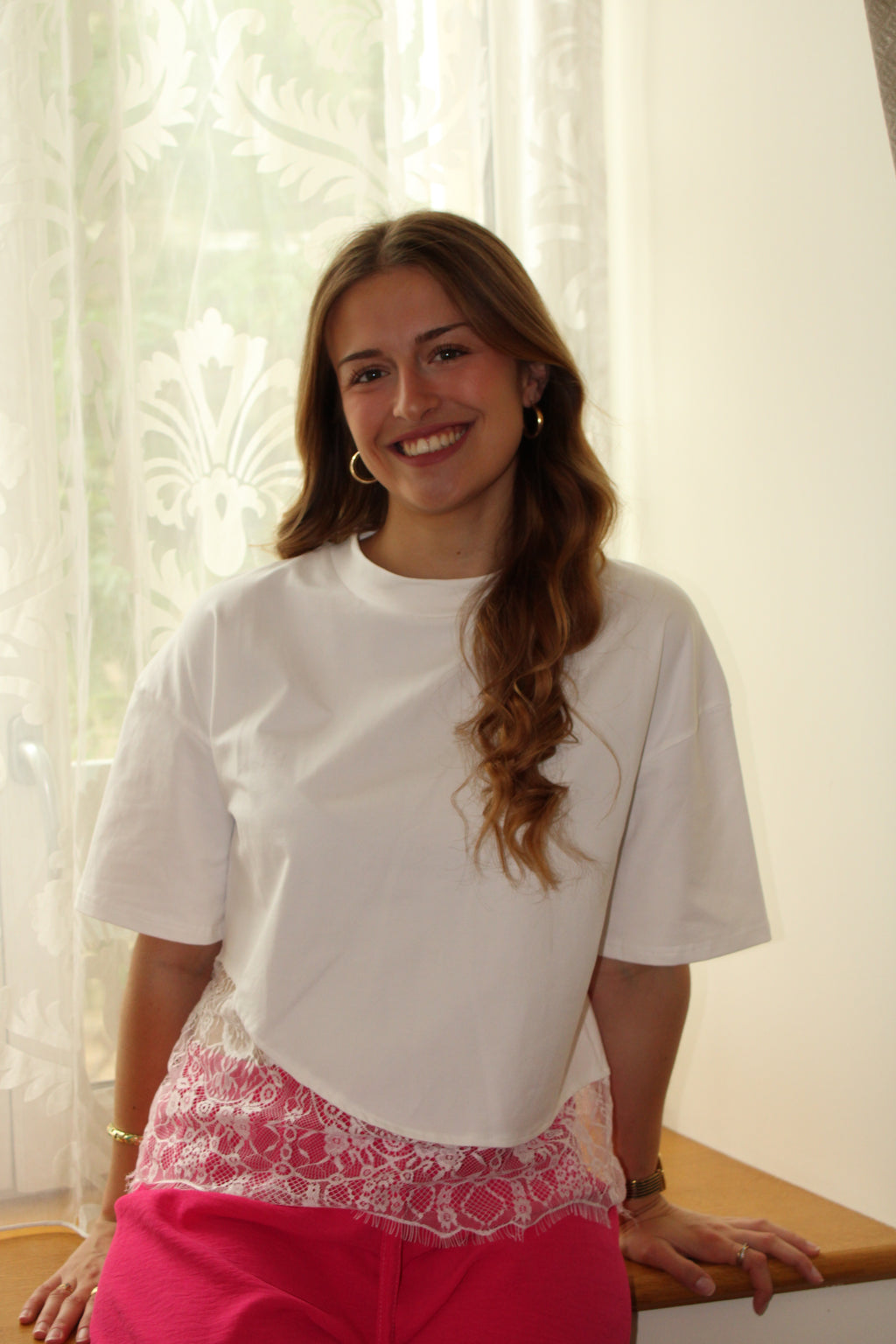 T-shirt dentelle blanc