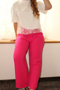 Pantalon ample rose