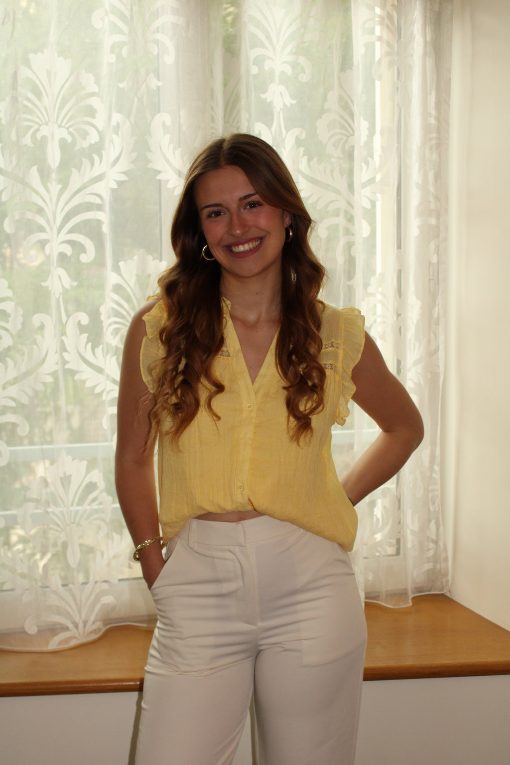 Blouse manches courtes jaune