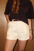 Short & ceinture beige