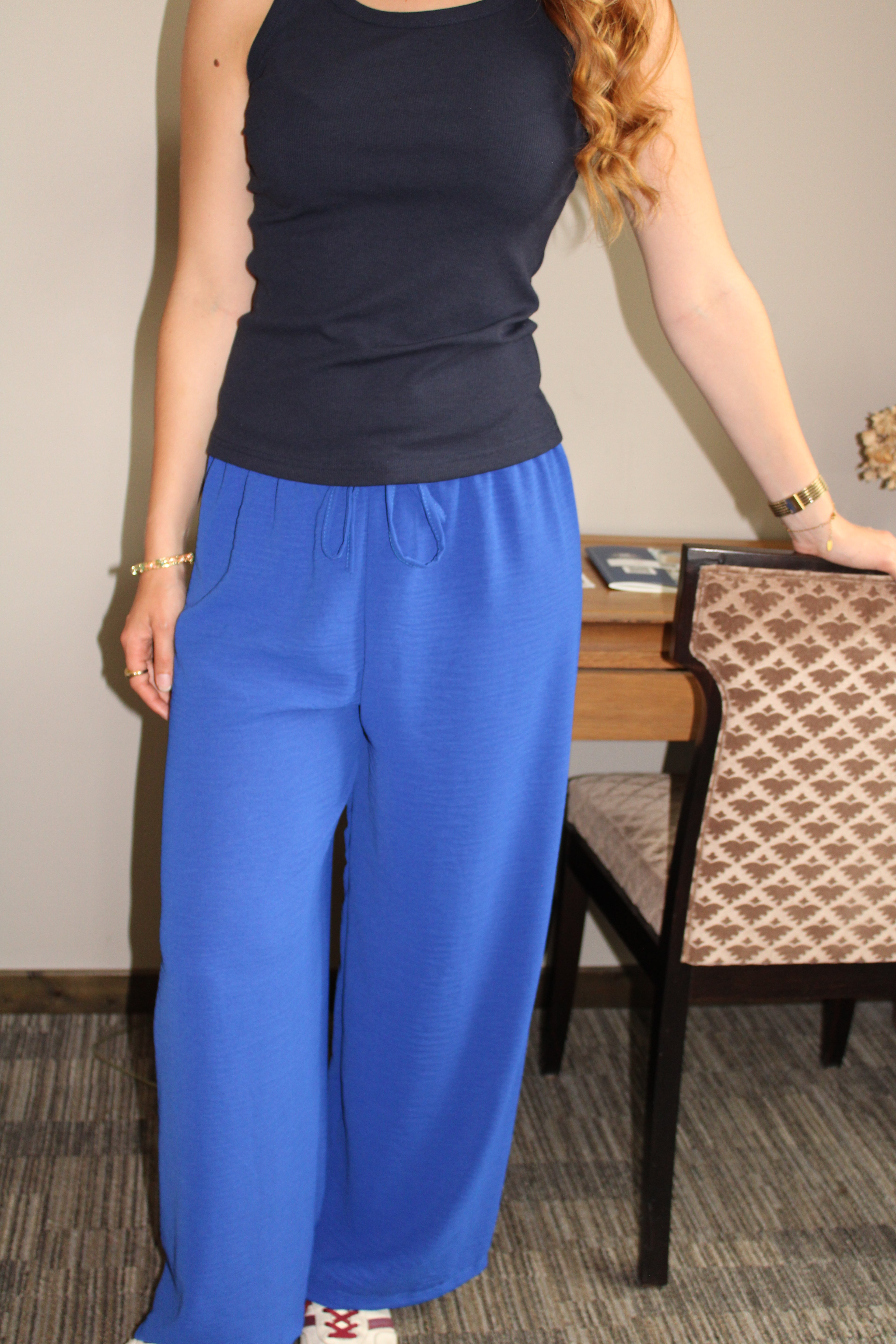 Pantalon ample bleu