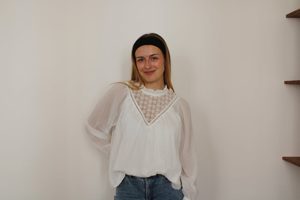 Blouse dentelle blanche