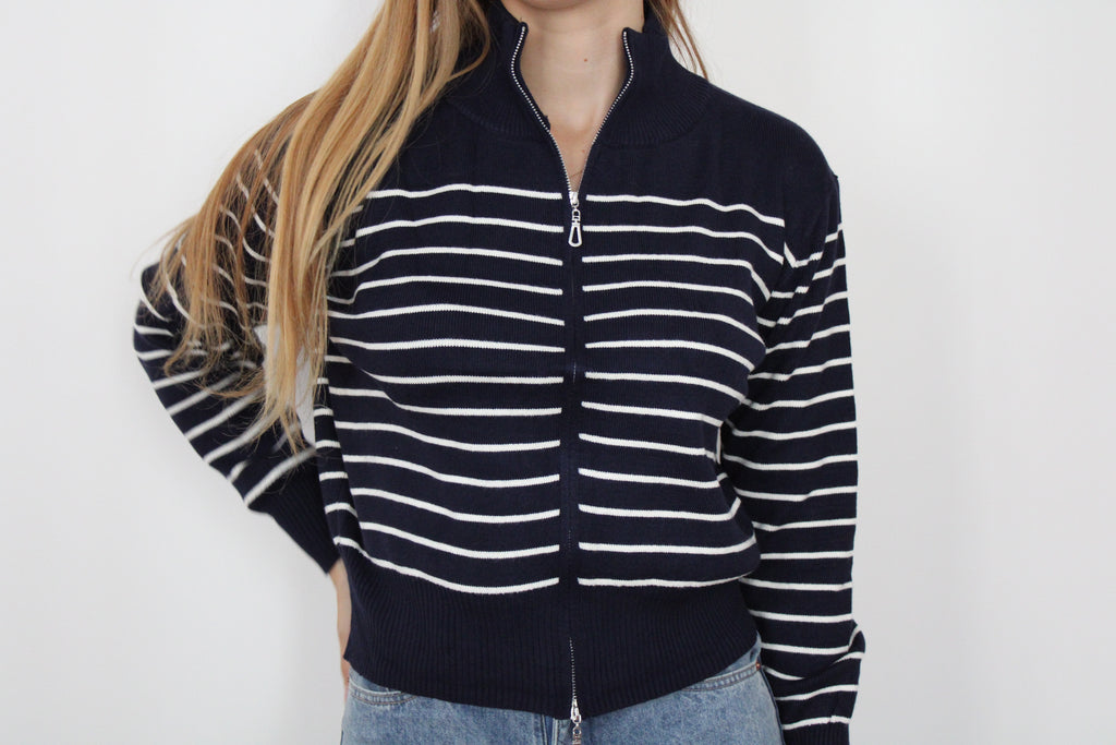Gilet marinière bleu marine