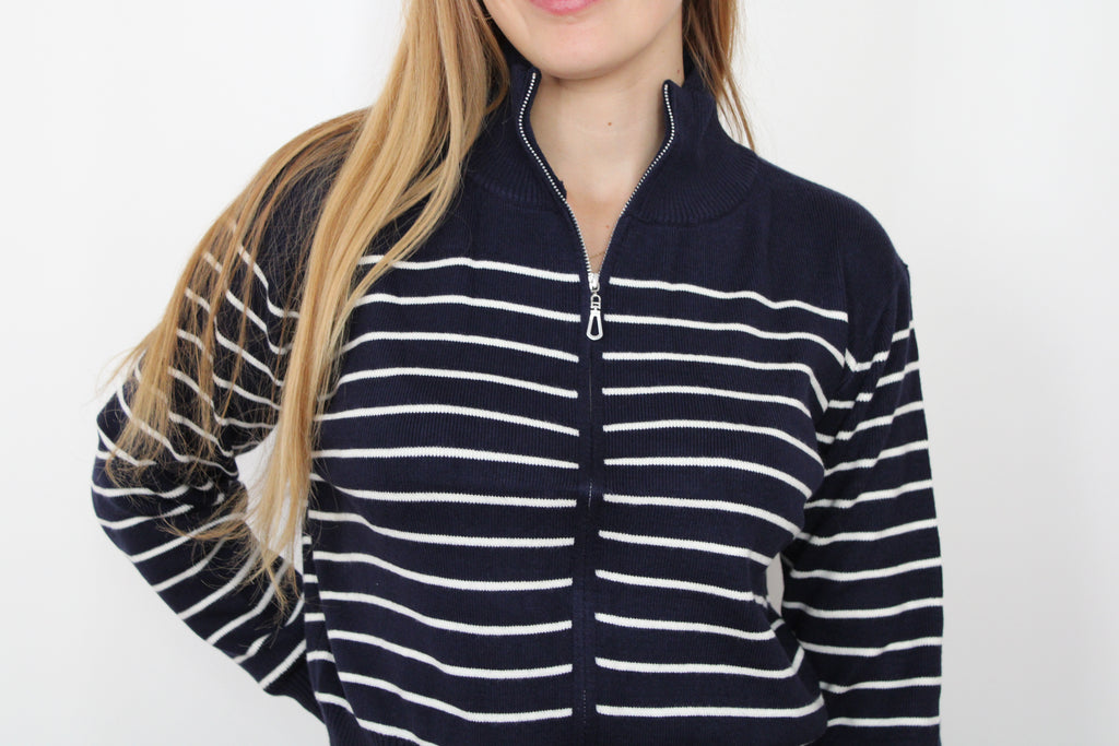 Gilet marinière bleu marine