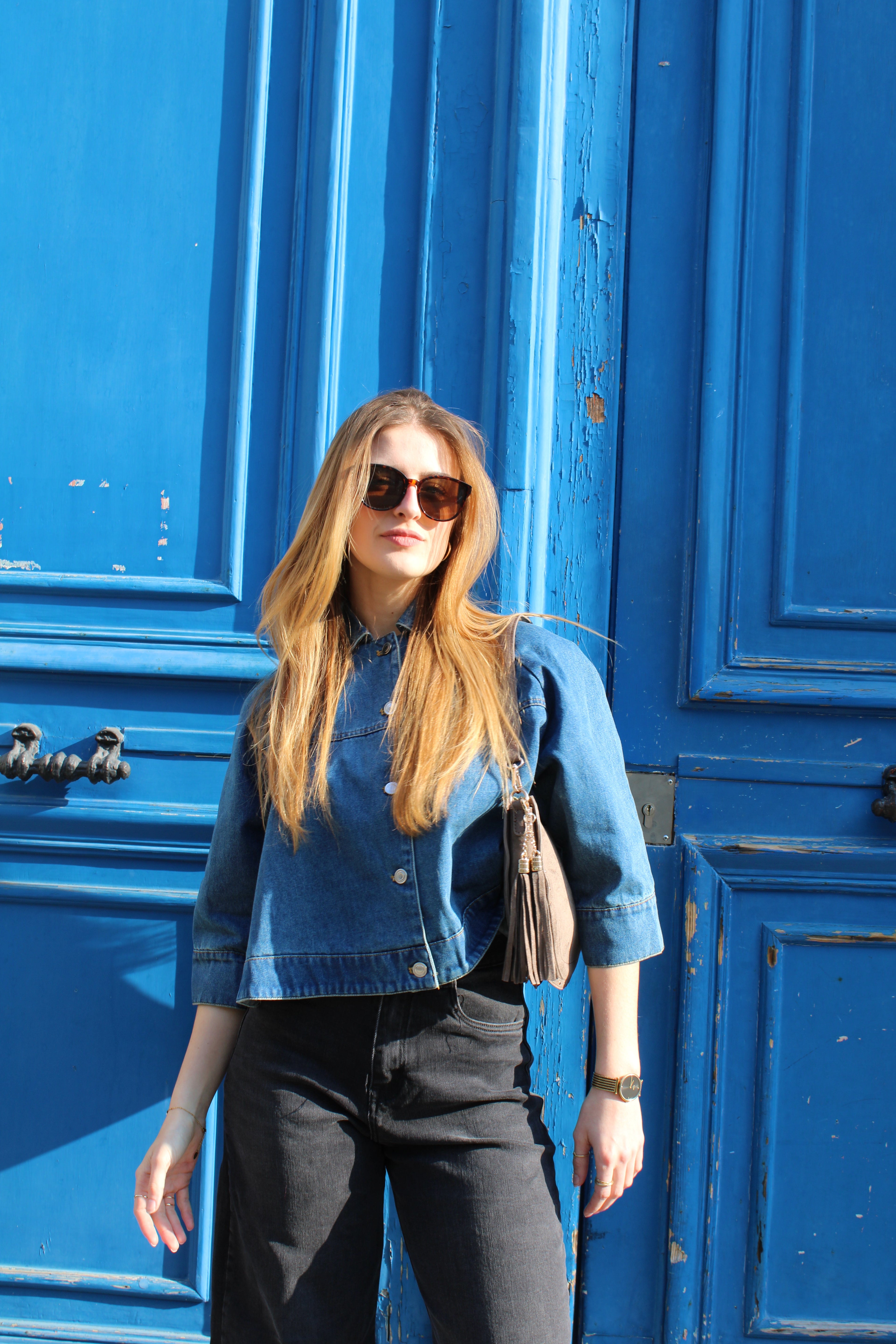 Veste en jean manches 3/4