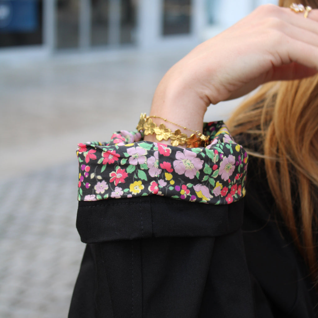 Trench à fleurs - Noir