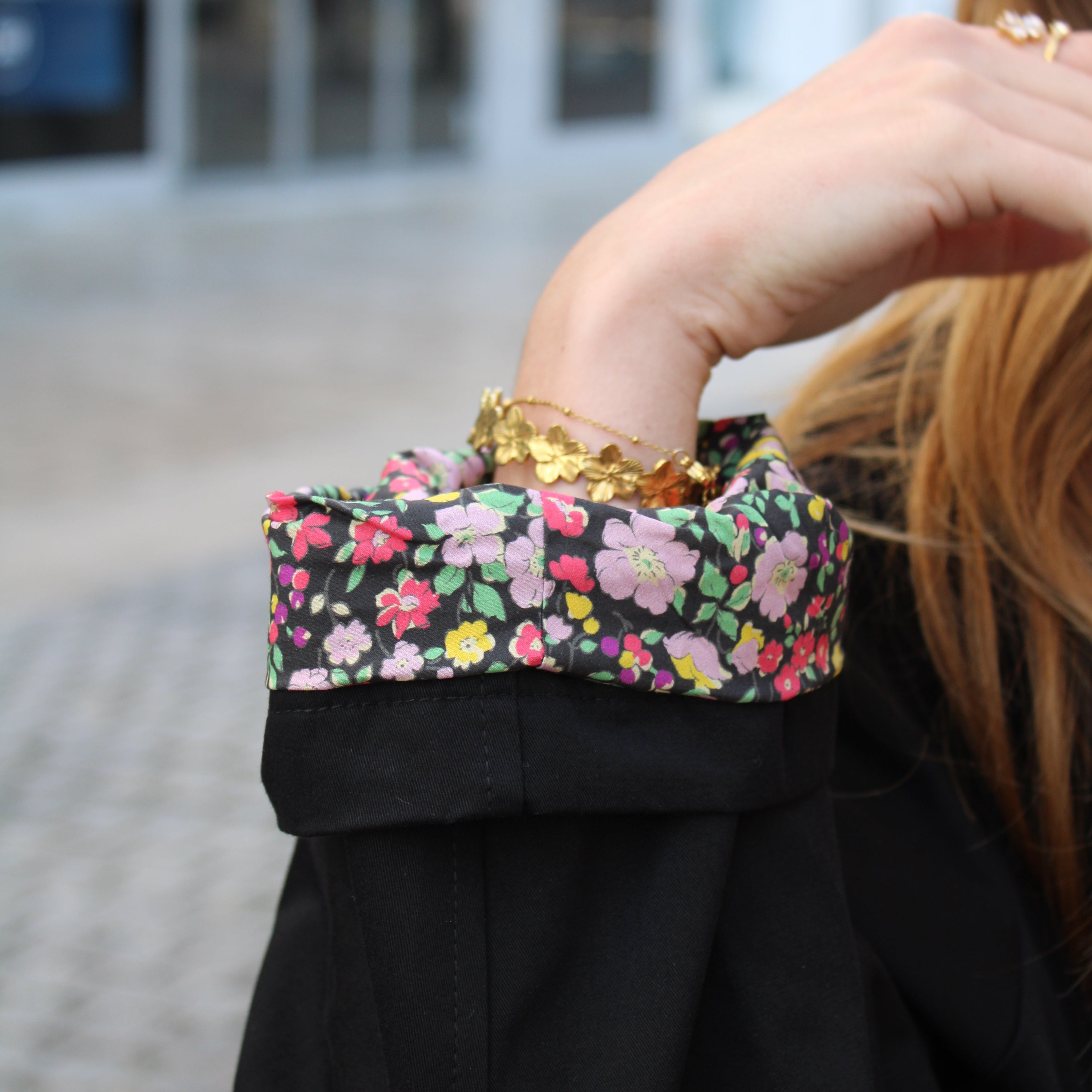 Trench à fleurs - Noir