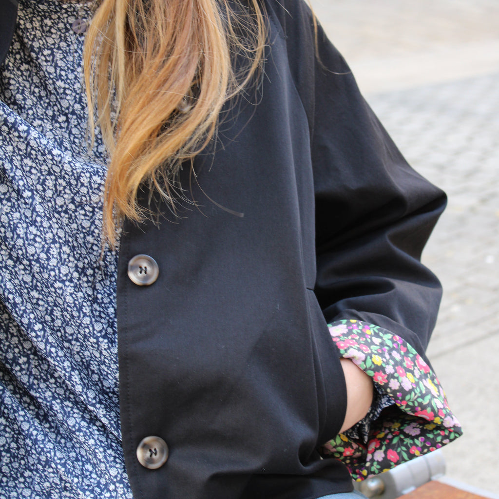 Trench à fleurs - Noir