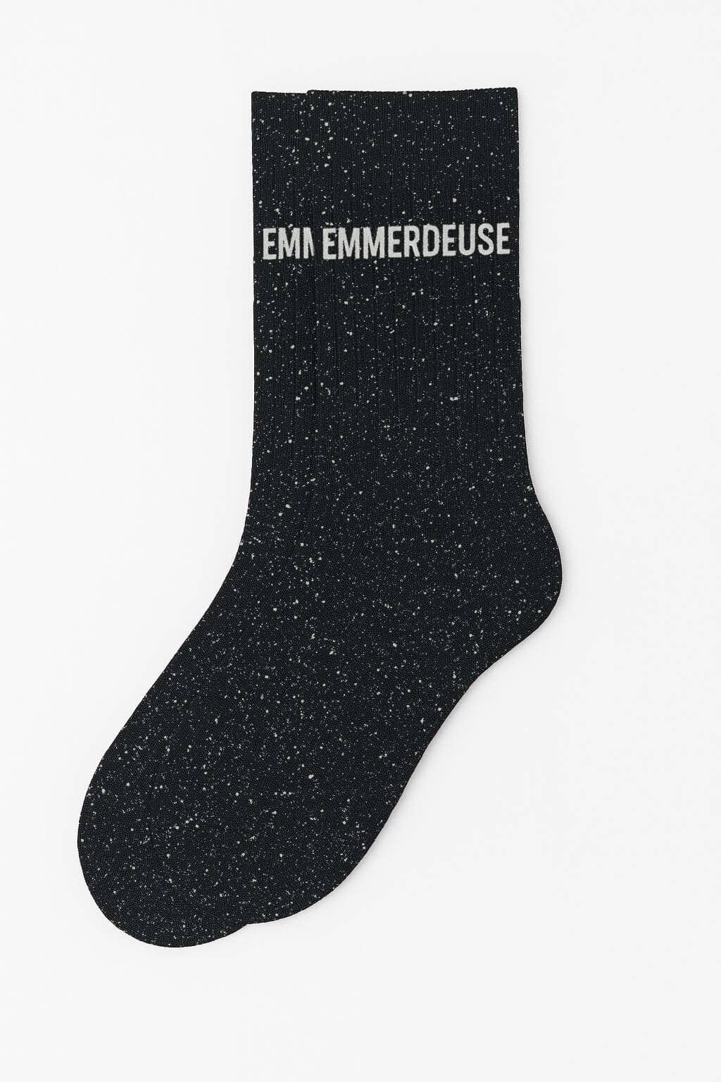 Chaussettes à Paillettes à Message "Emmerdeuse" Noir