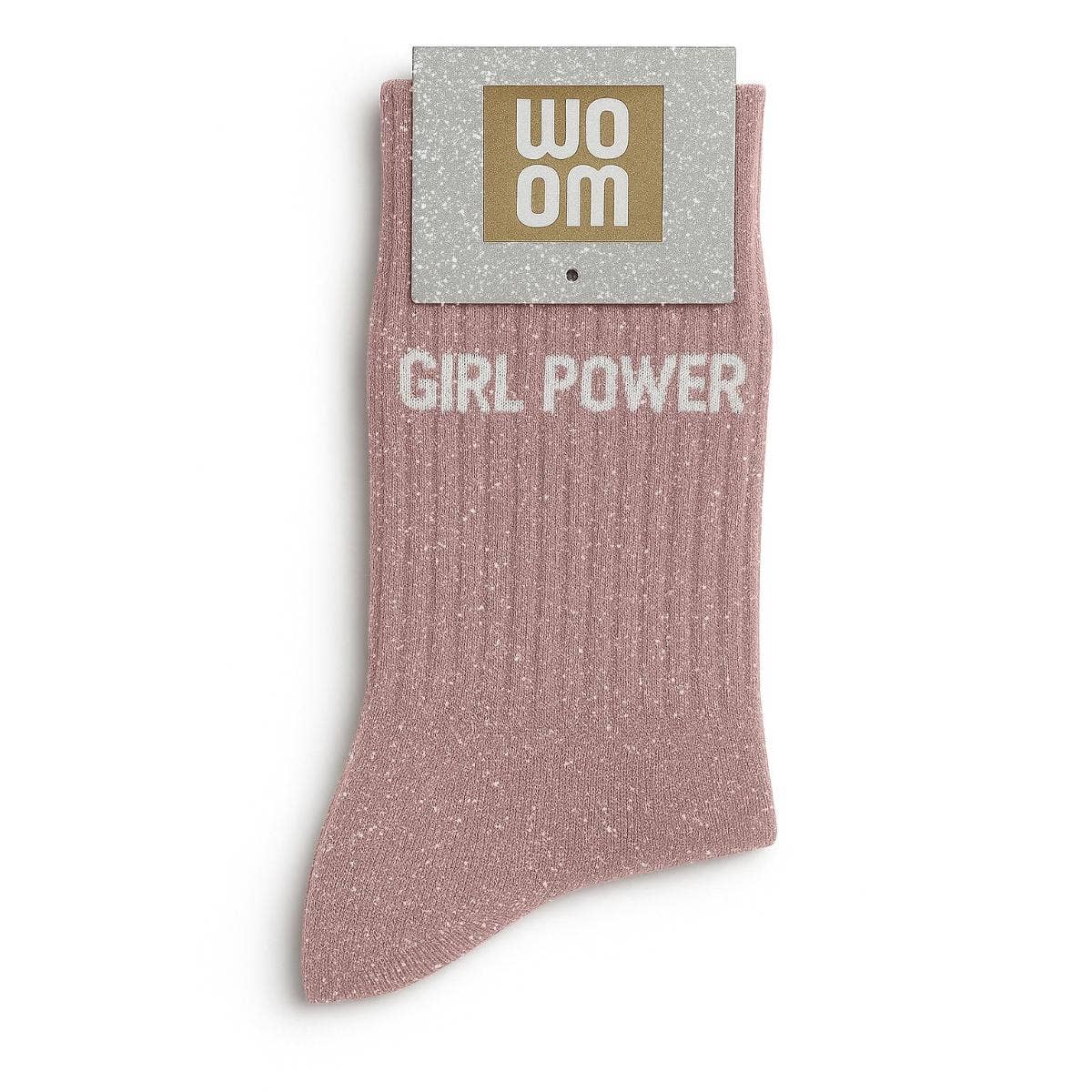 Chaussettes à Paillettes à Message "Girl Power" Rose Gold