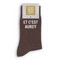 Chaussettes à Paillettes à Message "Et C'est Aukey" Moka